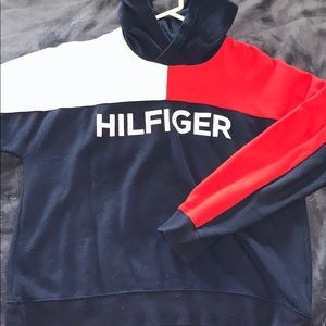 Tommy Hilfiger semi cropped color block hoodie